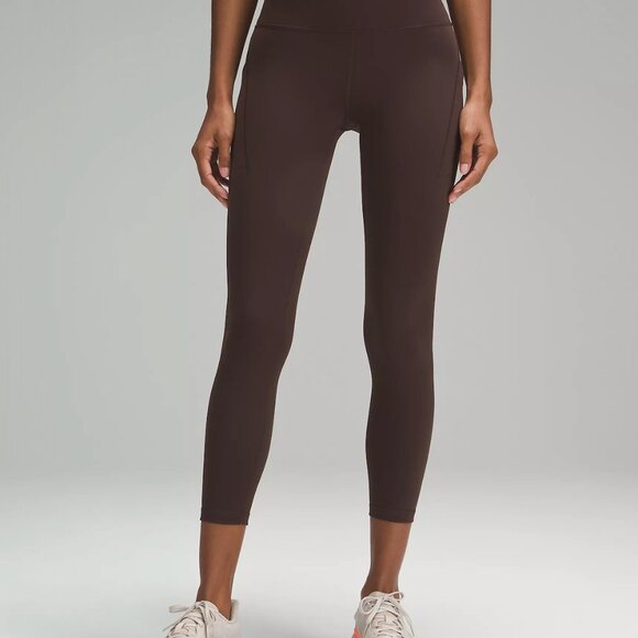 Lululemon Wunder Train High-Rise Crop with Pockets 23", Color Espresso, Size 12 - Picture 1 of 8